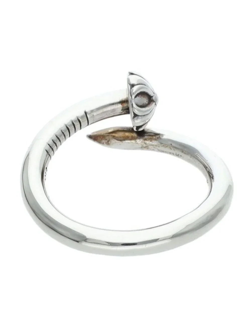 Chrome Hearts Nail Crsball Cross Ball Silver Ring